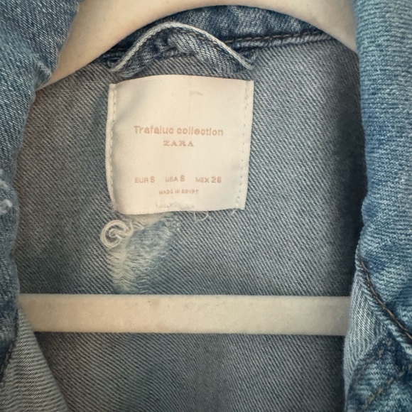Zara Light Blue Distressed Jean Jacket - Picture 2 of 3